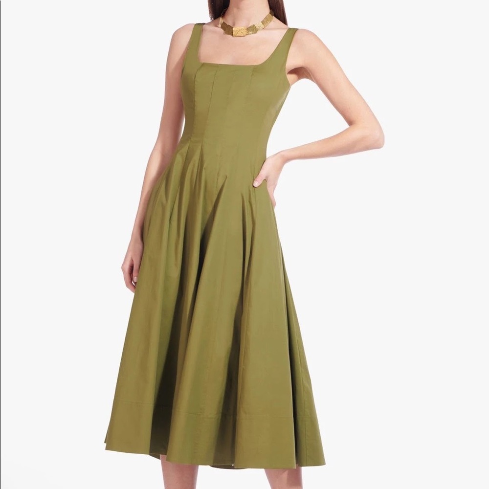 NWT, STAUD Wells midi dress
